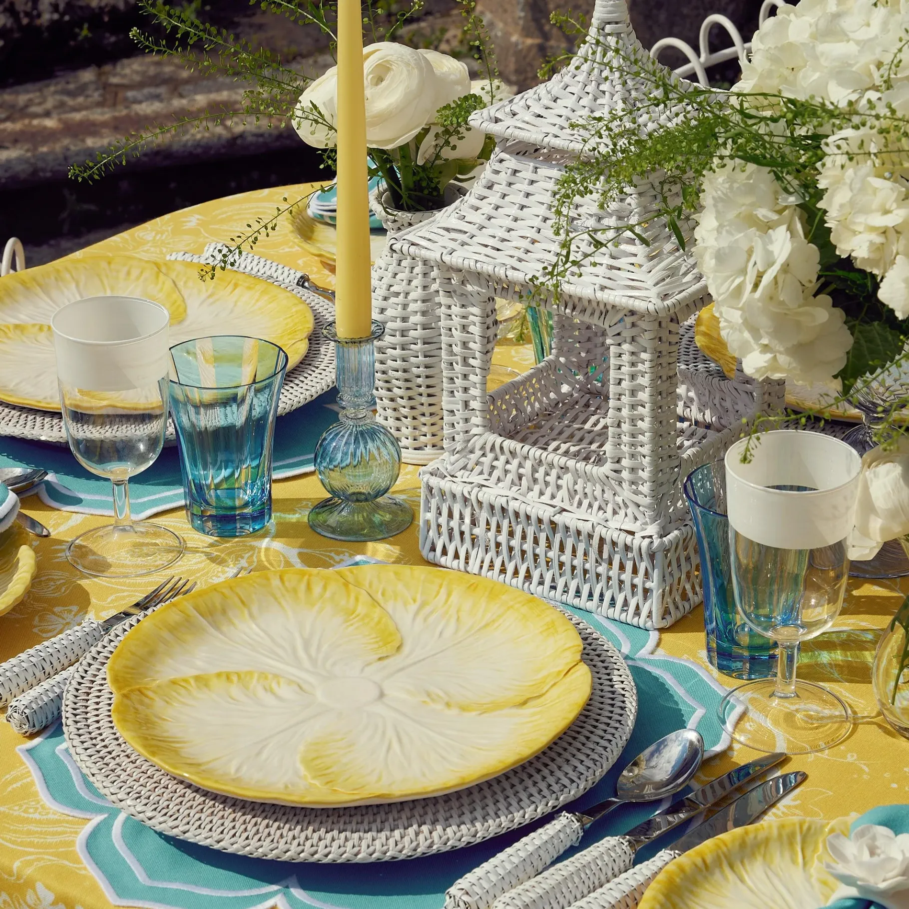 Mrs. Alice Candle Holders|Camille Azure Candle Set (Yellow)