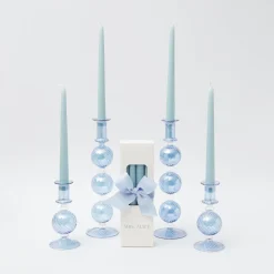 Mrs. Alice Candle Holders|Camille Azure Candle Set (Blue)