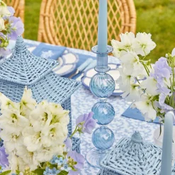 Mrs. Alice Candle Holders|Camille Azure Candle Set (Blue)