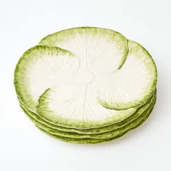 Mrs. Alice Lettuce Crockery|Capri Lettuce Dinner & Starter Plate (Set Of 8)