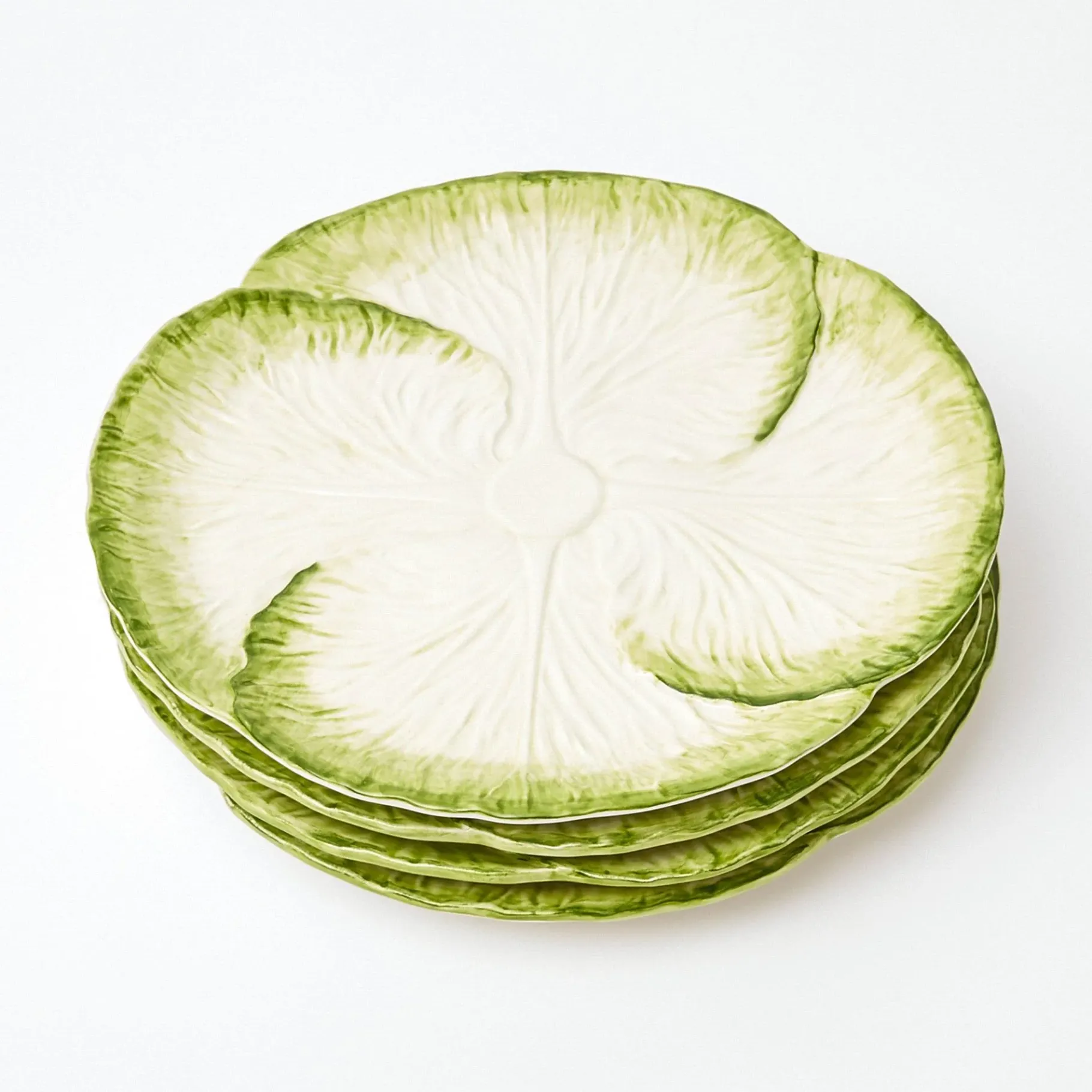 Mrs. Alice Lettuce Crockery|Capri Lettuce Dinner & Starter Plate (Set Of 8)