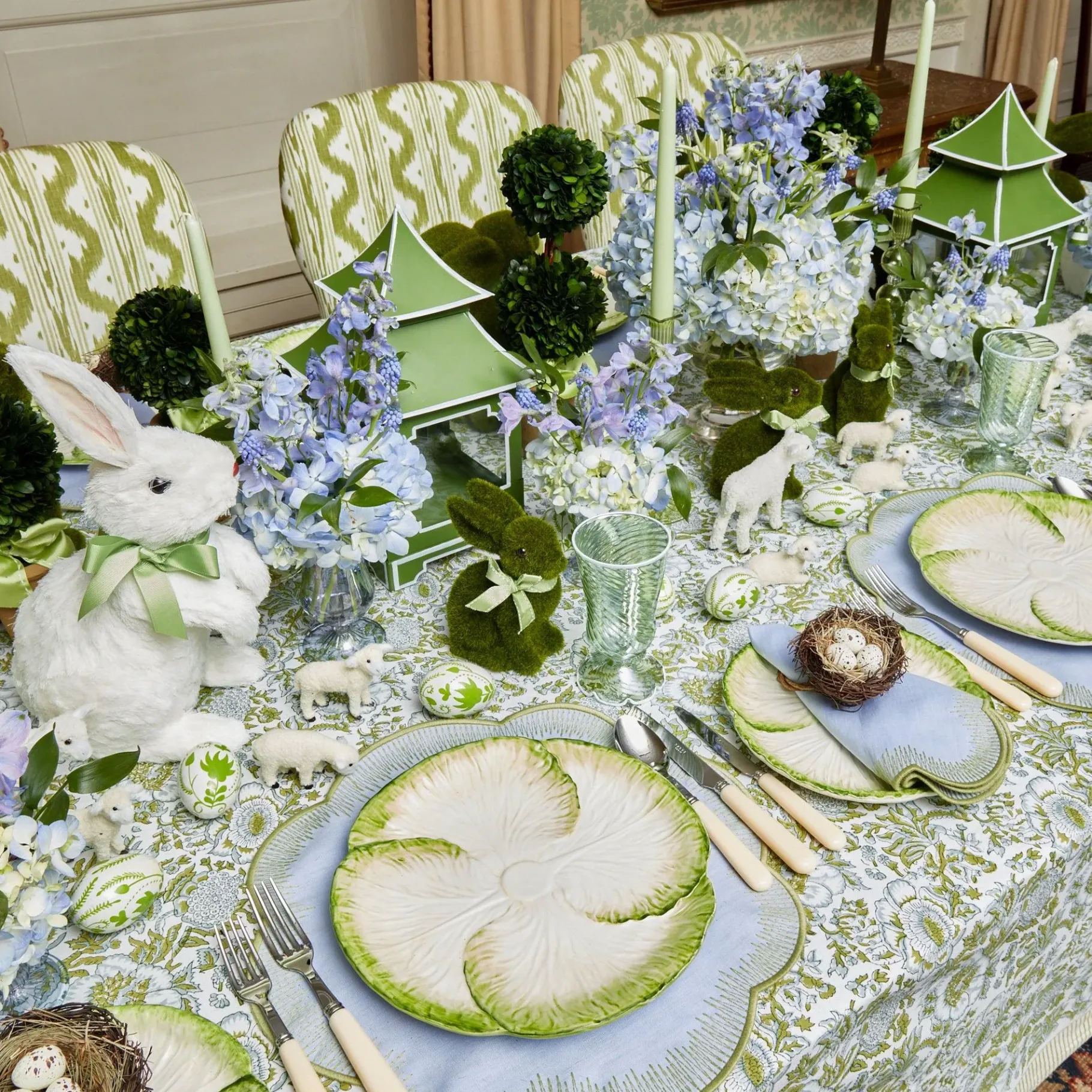 Mrs. Alice Lettuce Crockery|Capri Lettuce Dinner & Starter Plate (Set Of 8)