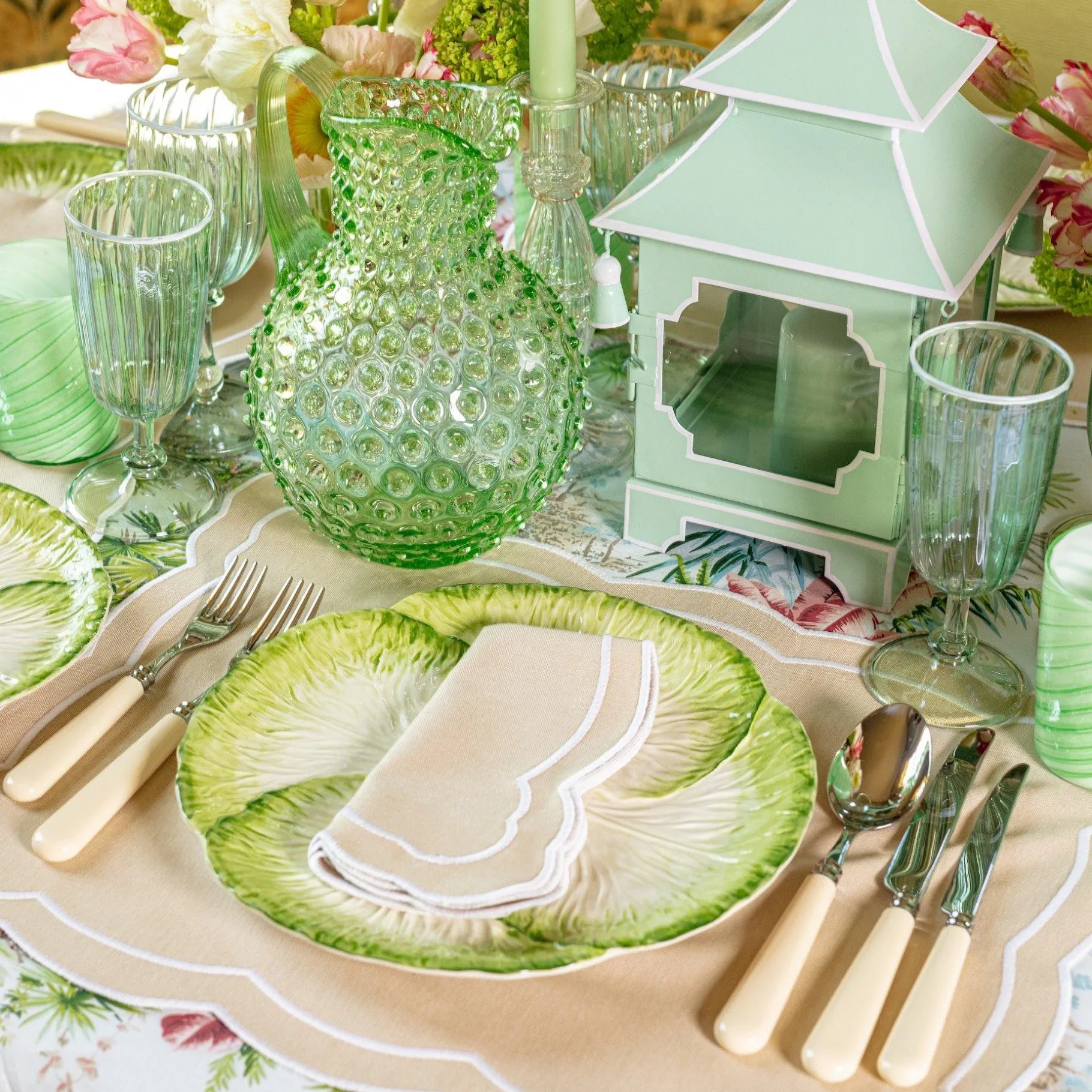 Mrs. Alice Lettuce Crockery|Capri Lettuce Dinner Plate