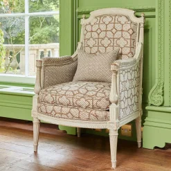 Mrs. Alice Serena Fresson Fabrics|Chestnut Brown Bamboo Trellis Fabric