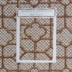 Mrs. Alice Serena Fresson Fabrics|Chestnut Brown Bamboo Trellis Fabric