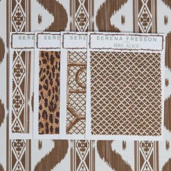 Mrs. Alice Serena Fresson Fabrics|Chestnut Brown Ikat Stripe Fabric