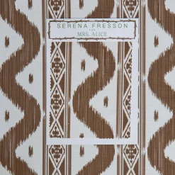 Mrs. Alice Serena Fresson Fabrics|Chestnut Brown Ikat Stripe Fabric