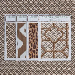 Mrs. Alice Serena Fresson Fabrics|Chestnut Brown Lotus Flower Fabric