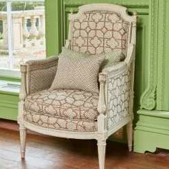 Mrs. Alice Serena Fresson Fabrics|Chestnut Brown Lotus Flower Fabric