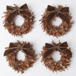 Mrs. Alice Napkin Rings, Bows & Wreaths|Chocolate Velvet Mini Bows (Set Of 4)
