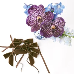 Mrs. Alice Napkin Rings, Bows & Wreaths|Chocolate Velvet Mini Bows (Set Of 4)