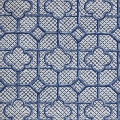 Mrs. Alice Serena Fresson Fabrics|Cobalt Blue Bamboo Trellis Fabric