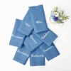 Mrs. Alice Napkins|Compliment Blue Linen Napkins (Set Of 8)