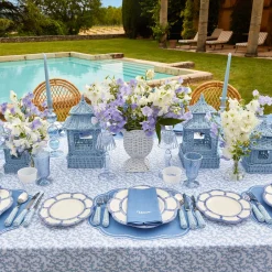 Mrs. Alice Napkins|Compliment Blue Linen Napkins (Set Of 8)