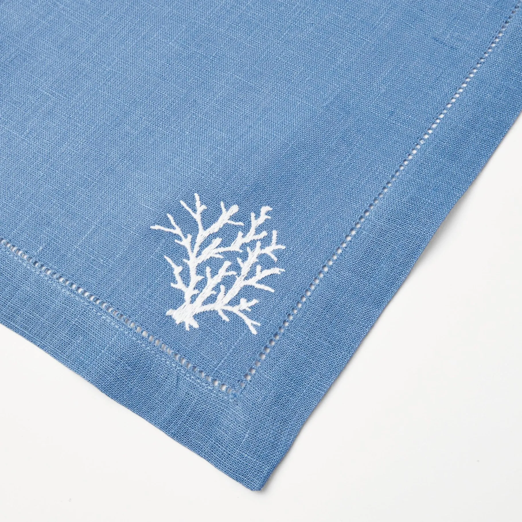Mrs. Alice Napkins|Coral Blue Linen Napkins (Set Of 4)