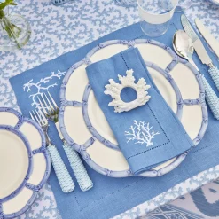 Mrs. Alice Table Linen Sets|Coral Blue Linen Set