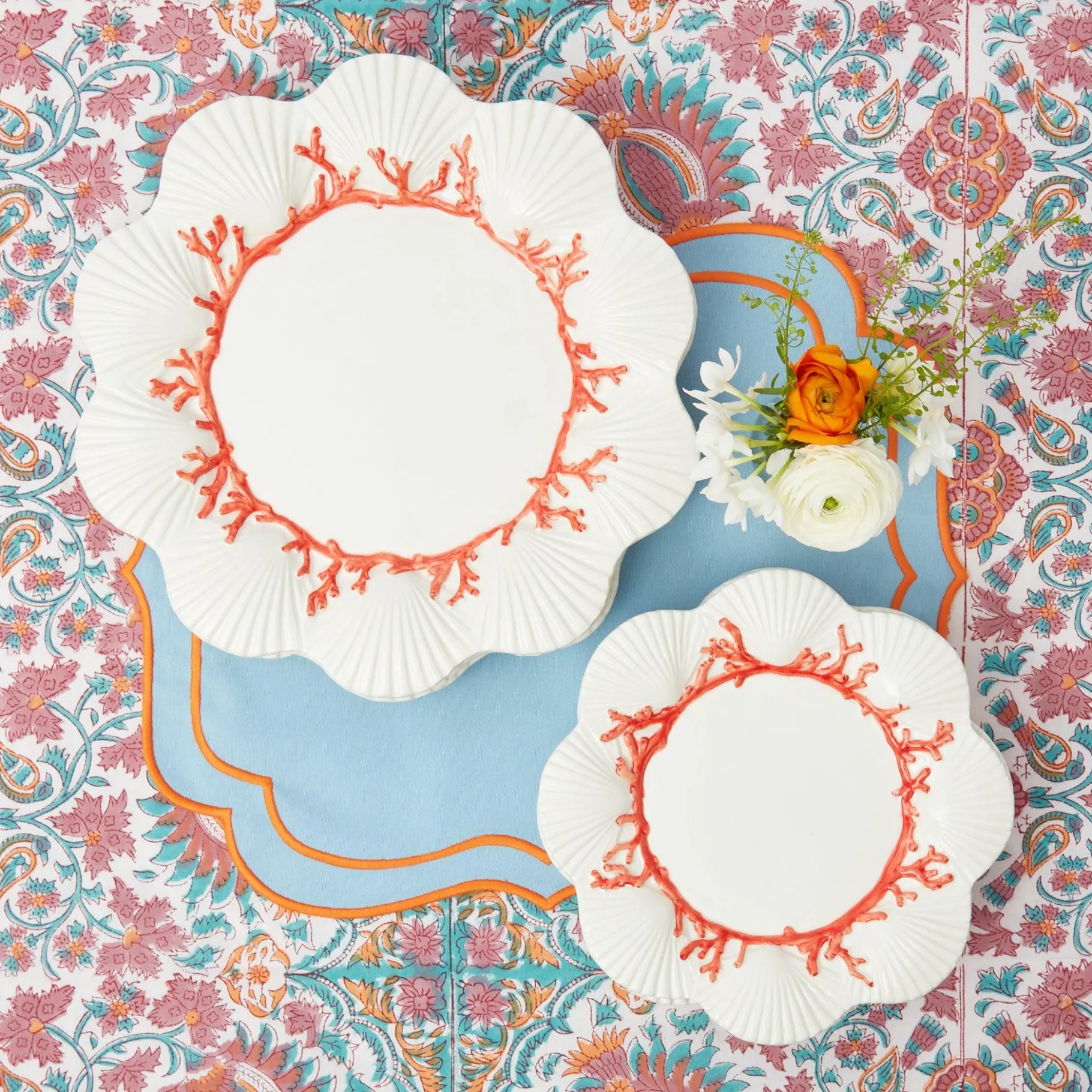 Mrs. Alice Starter Plates|Coral Dinner & Starter Plates (Set Of 8)