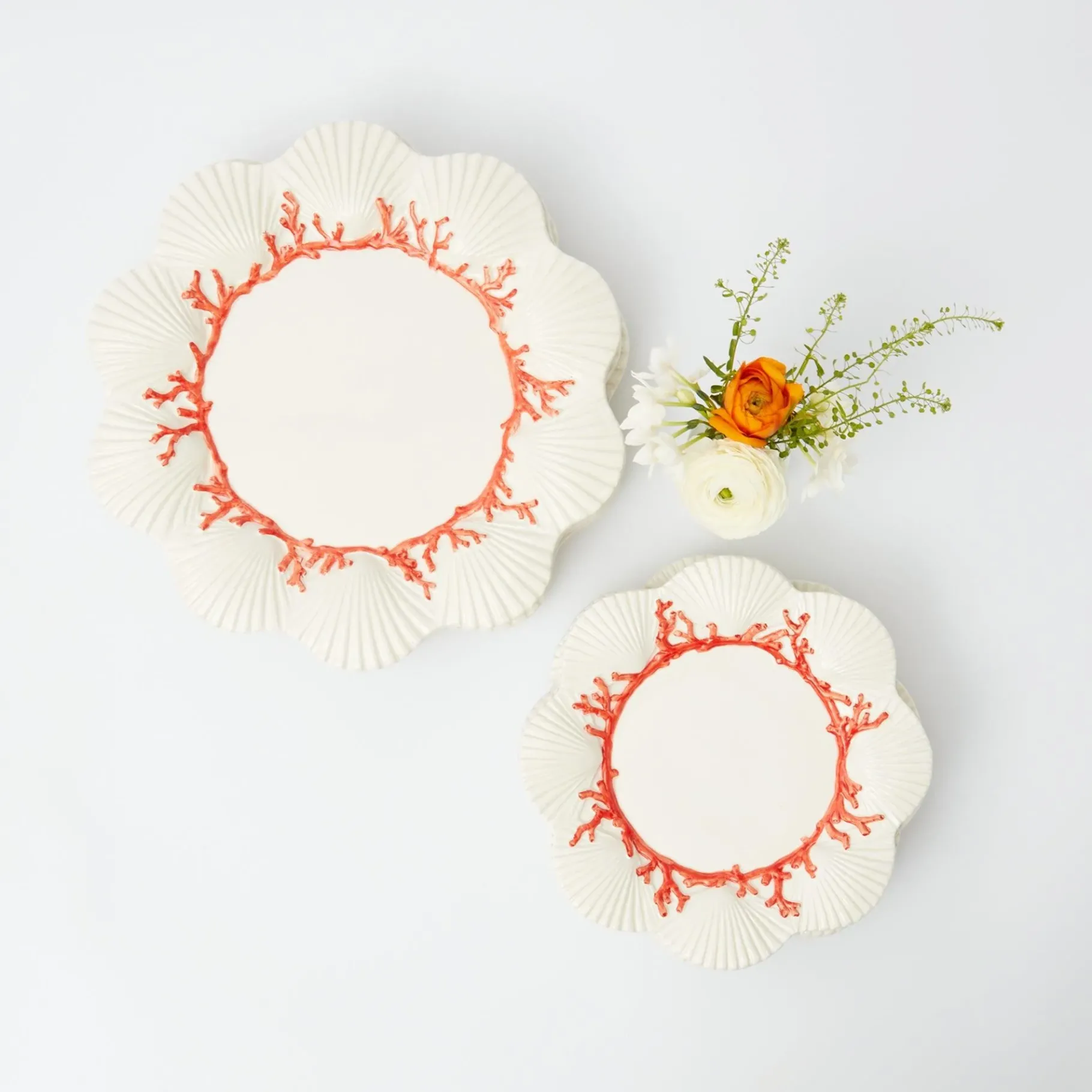 Mrs. Alice Starter Plates|Coral Dinner & Starter Plates (Set Of 8)