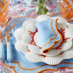 Mrs. Alice Crockery Sets|Coral Dinner & Starter Plates (Set Of 8)