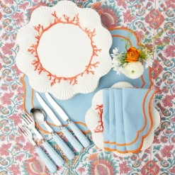 Mrs. Alice Dinner Plates|Coral Dinner Plates (Set Of 4)