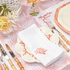 Mrs. Alice Napkins|Coral Linen Napkins (Set Of 4)