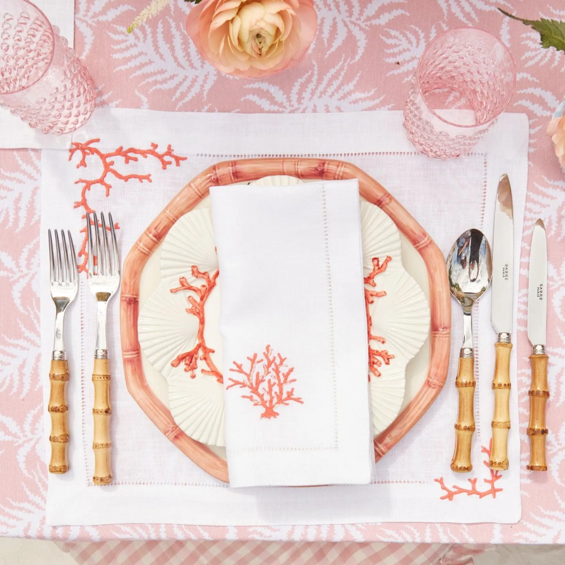 Mrs. Alice Napkins|Coral Linen Napkins (Set Of 4)
