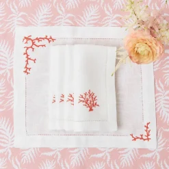 Mrs. Alice Napkins|Coral Linen Napkins (Set Of 4)