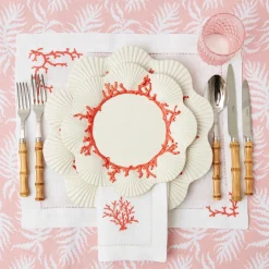 Mrs. Alice Napkins|Coral Linen Napkins (Set Of 4)