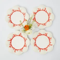 Mrs. Alice Starter Plates|Coral Starter Plates (Set Of 4)