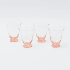 Mrs. Alice Glasses|Coral Tulip Water Glass (Set Of 4)