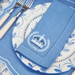Mrs. Alice Napkins|Coronation Blue Linen Napkins (Set Of 4)