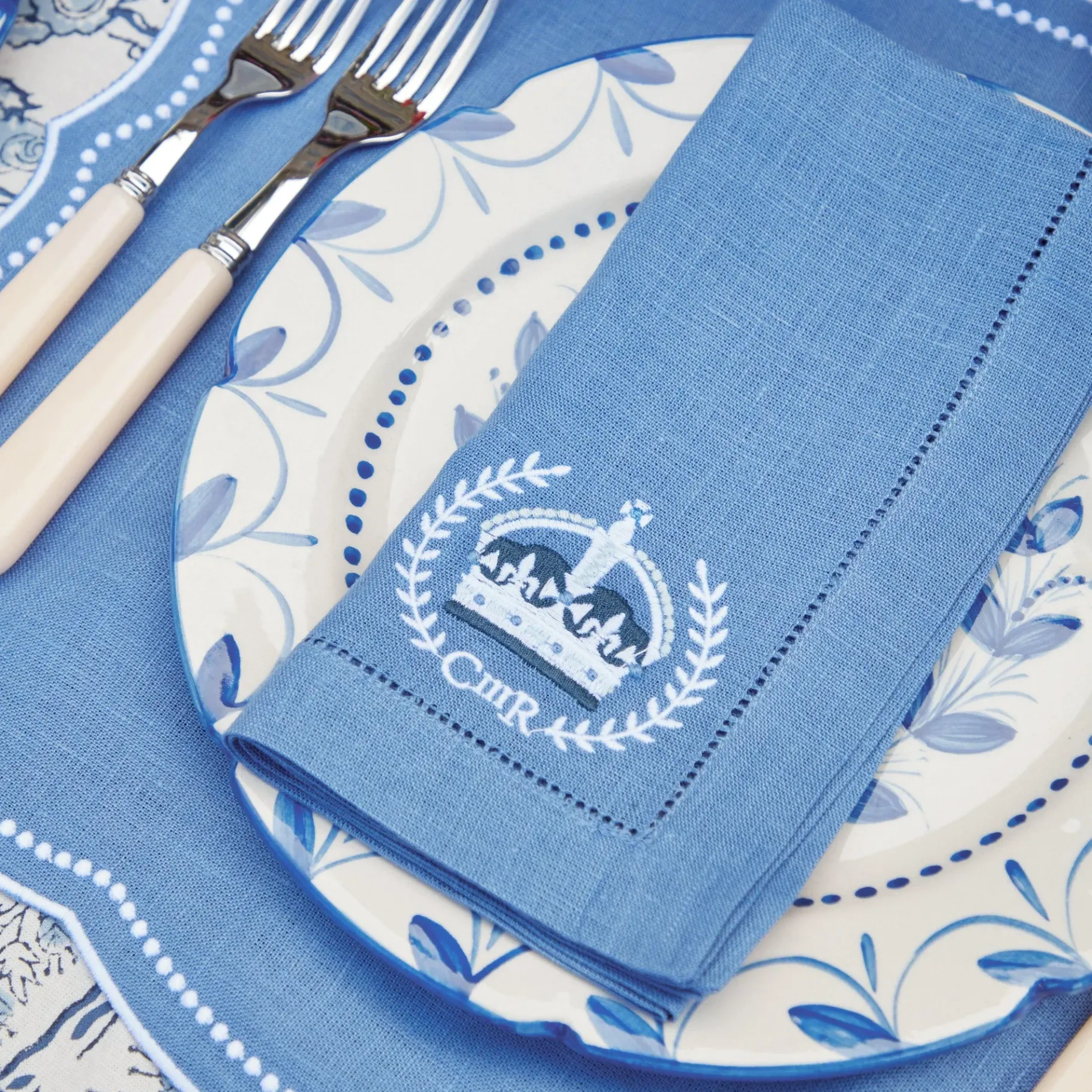 Mrs. Alice Napkins|Coronation Blue Linen Napkins (Set Of 4)