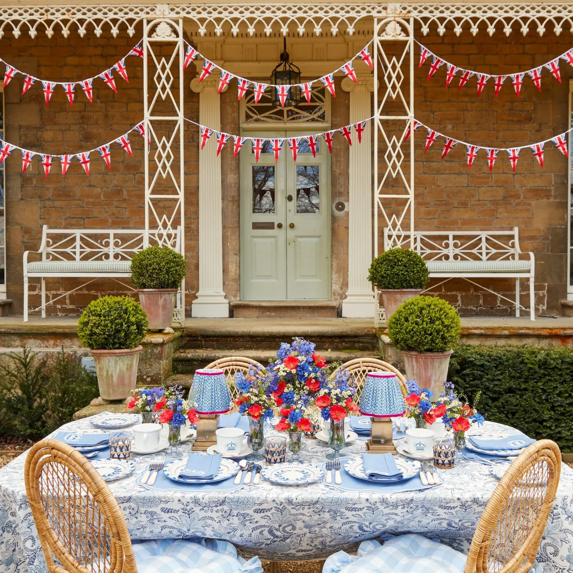 Mrs. Alice Napkins|Coronation Blue Linen Napkins (Set Of 4)