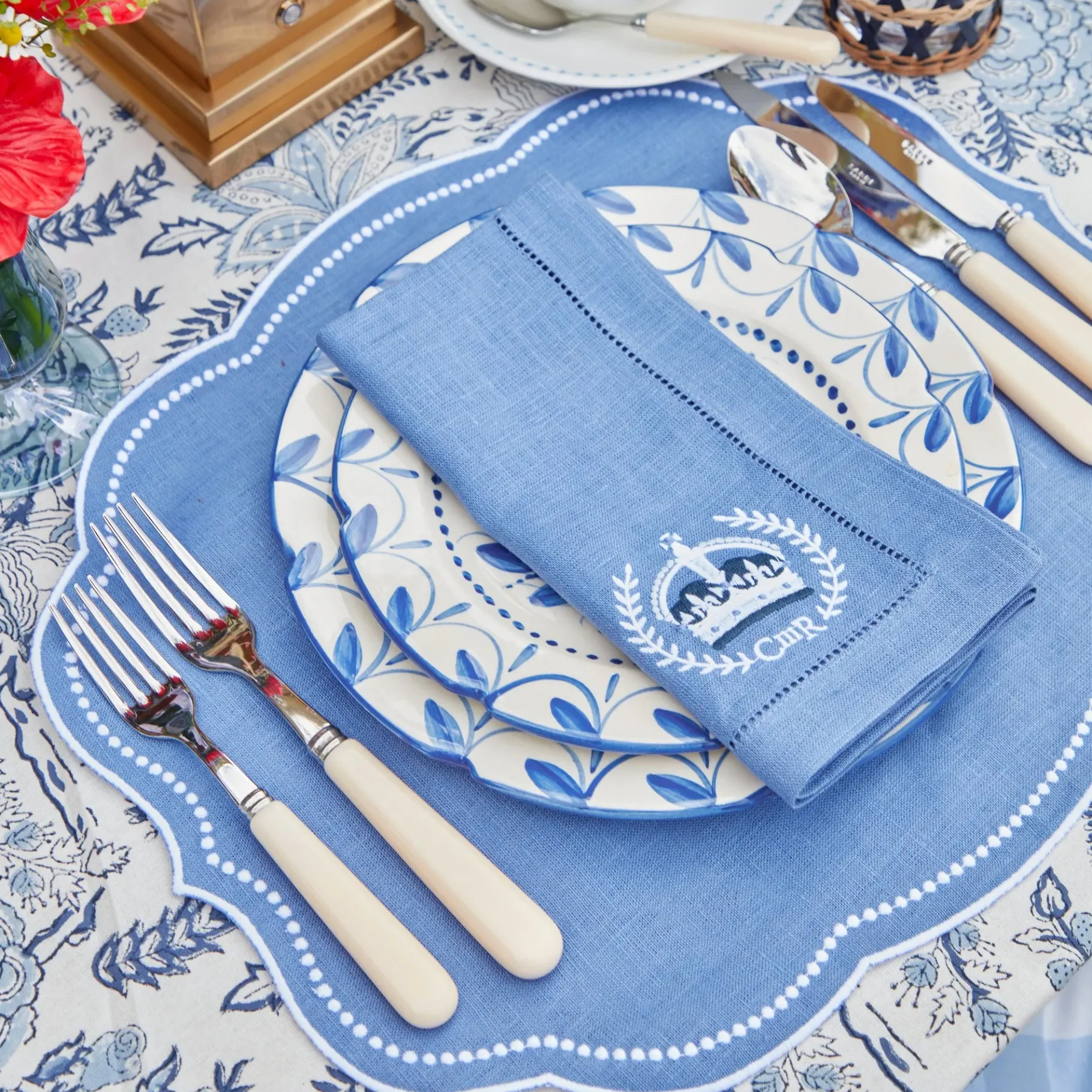 Mrs. Alice Napkins|Coronation Blue Linen Napkins (Set Of 4)