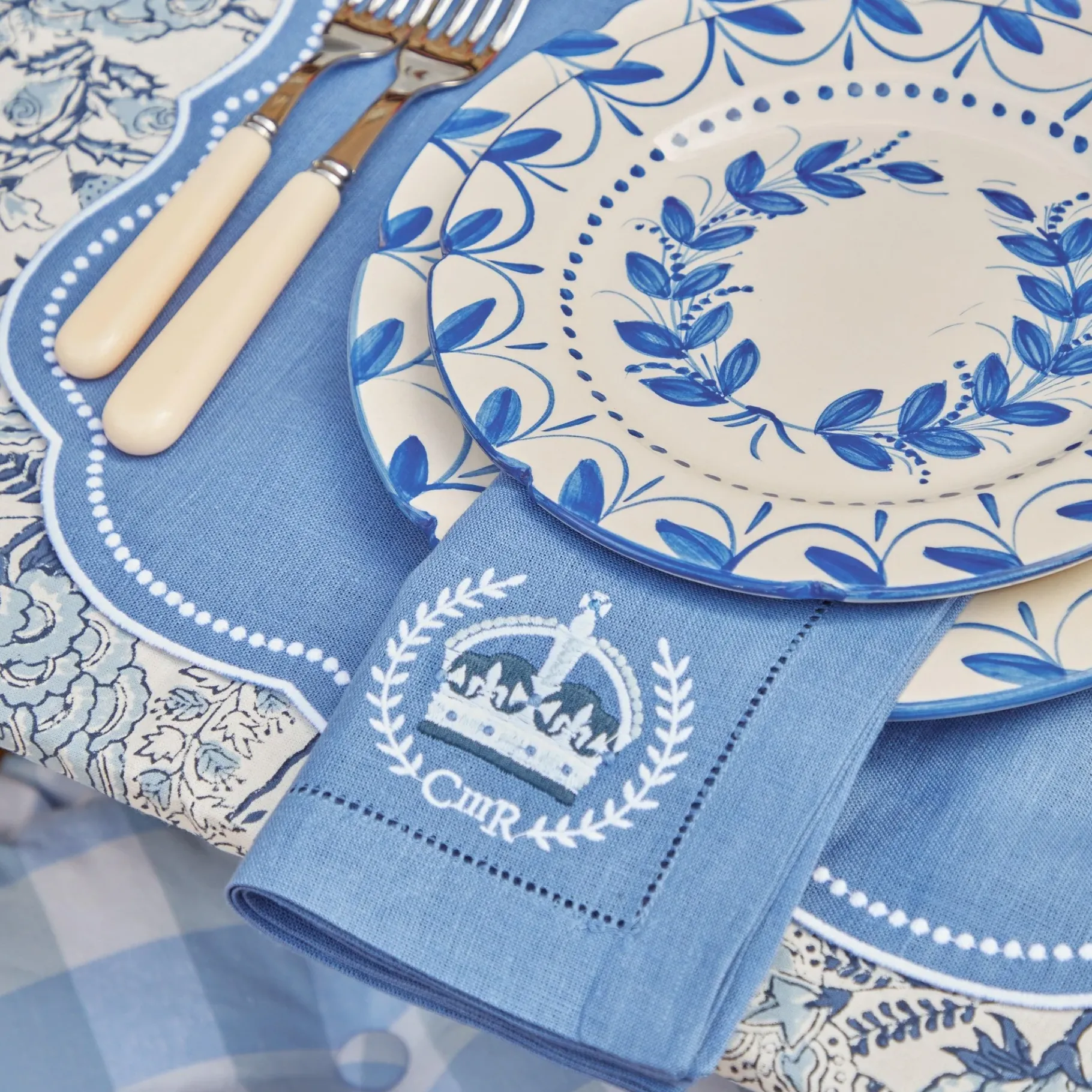 Mrs. Alice Napkins|Coronation Blue Linen Napkins (Set Of 4)