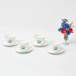 Mrs. Alice Crockery Sets|Coronation Breakfast Cup & Saucer (Set Of 4)
