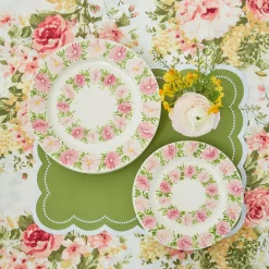Mrs. Alice Crockery Sets|Dahlia Garland Dinner Plate (Set Of 4)