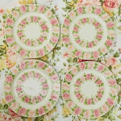 Mrs. Alice Dinner Plates|Dahlia Garland Dinner Plate (Set Of 4)