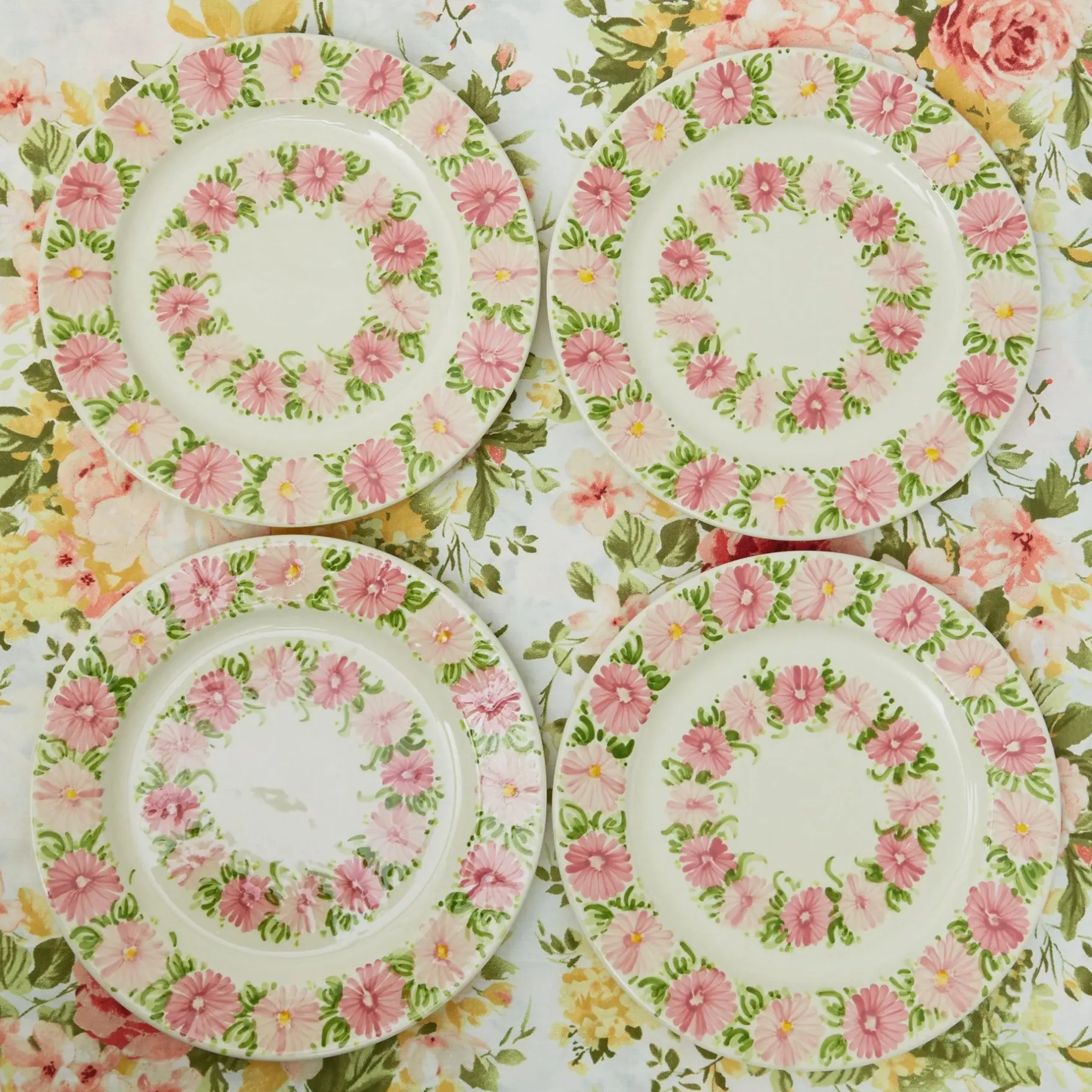 Mrs. Alice Dinner Plates|Dahlia Garland Dinner Plate (Set Of 4)