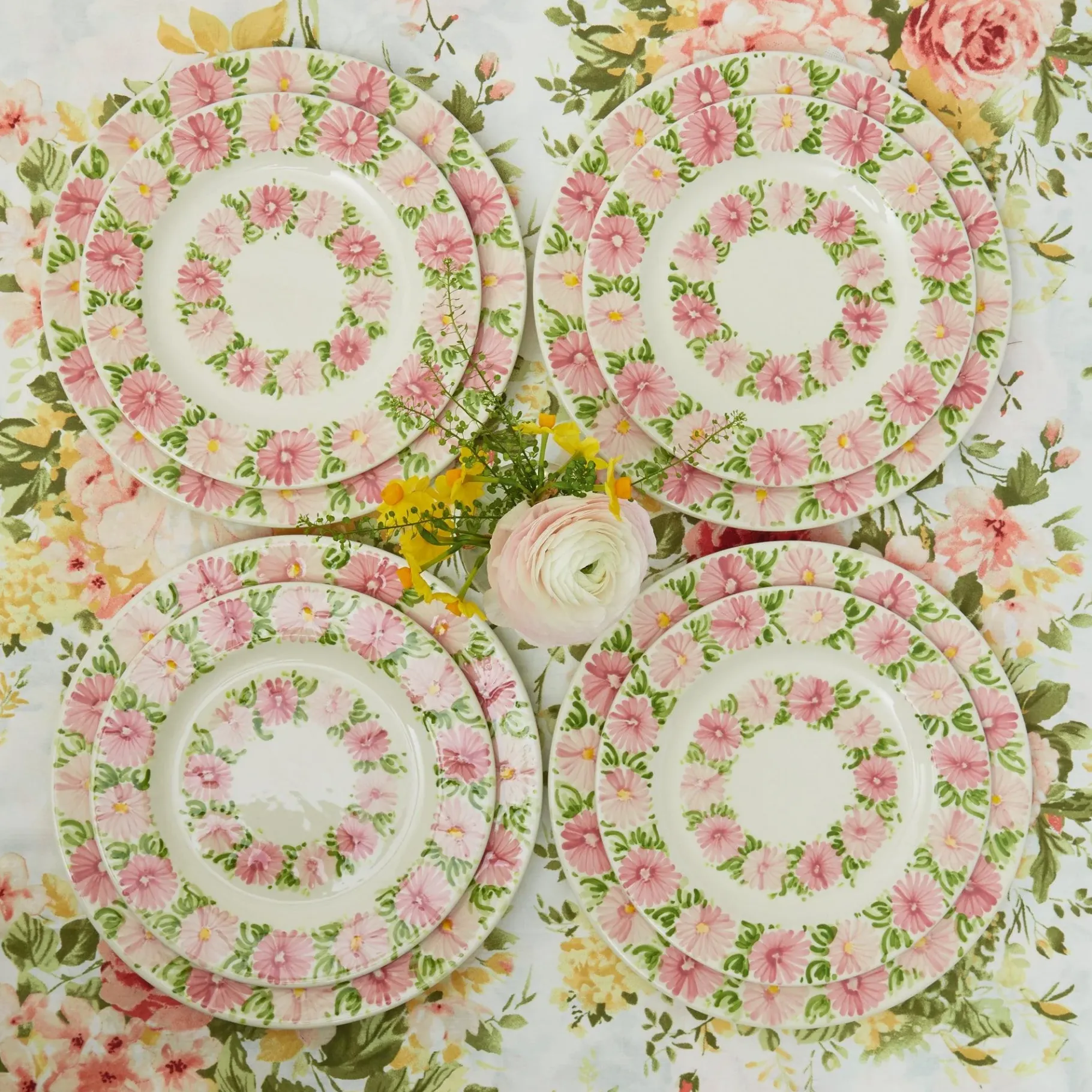 Mrs. Alice Crockery Sets|Dahlia Starter Plates (Set Of 4)
