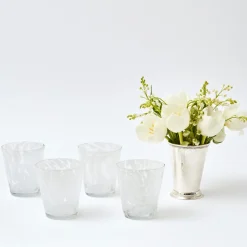 Mrs. Alice Glasses|Dappled White Water Glasses (Set Of 4)