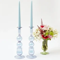 Mrs. Alice Candle Holders|Delphine Blue Candle Holders (Pair)