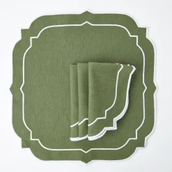 Mrs. Alice Napkins|Edie Moss Green Napkins (Set Of 4)