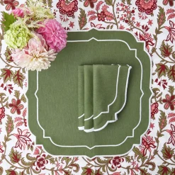 Mrs. Alice Napkins|Edie Moss Green Napkins (Set Of 4)