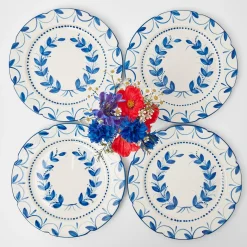 Mrs. Alice Crockery Sets|Elizabeth Garland Dinner Plates (Set Of 4)