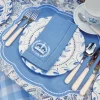 Mrs. Alice Table Linen Sets|Eloise Blue Placemats & Coronation Napkins (Set Of 4)