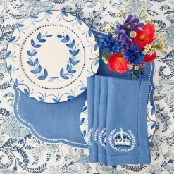 Mrs. Alice Table Linen Sets|Eloise Blue Placemats & Coronation Napkins (Set Of 4)