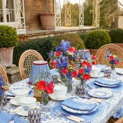 Mrs. Alice Table Linen Sets|Eloise Blue Placemats & Coronation Napkins (Set Of 4)