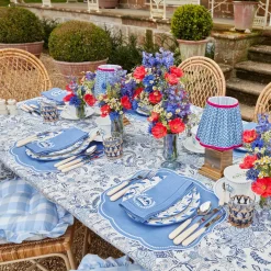 Mrs. Alice Table Linen Sets|Eloise Blue Placemats & Coronation Napkins (Set Of 4)