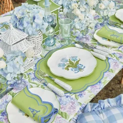Mrs. Alice Table Linen Sets|Eloise Green And Blue Placemats & Napkins (Set Of 4)